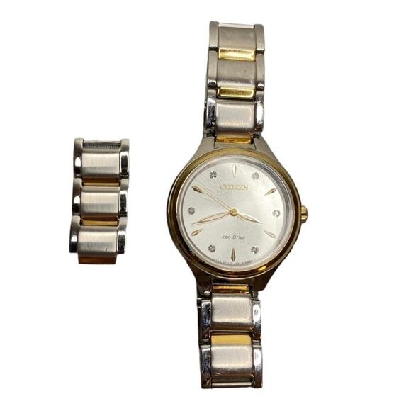 Citizen Corso Eco-drive Silver Gold Stainless Steel Watch Light Powered Analog - Picture 2 of 6